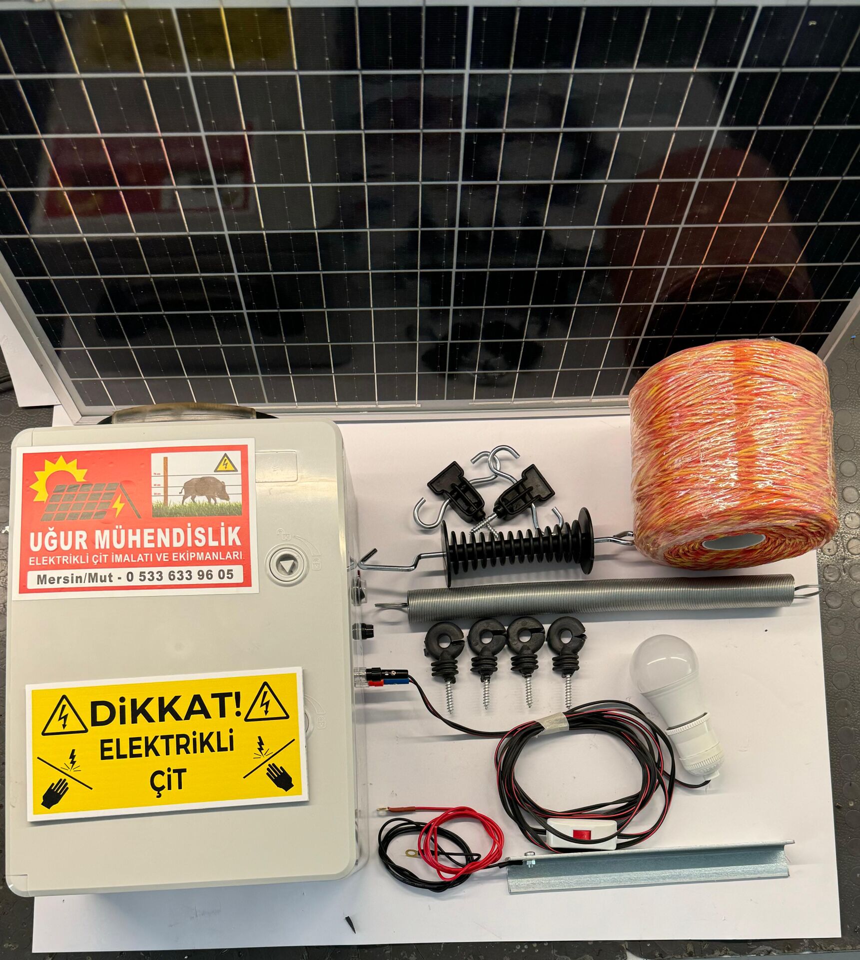 Domuz , Ayı Kovucu Elektrikli Çit Seti (24AH , SET-2) 500m Örgü Tel